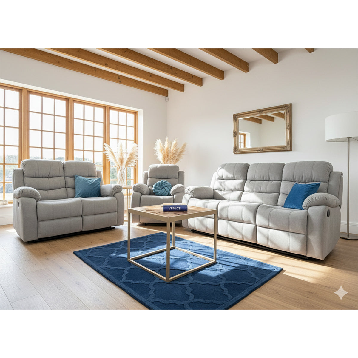 Fabric 3 + 2 + 1 Sofa Set Manual Recliner - Stanley