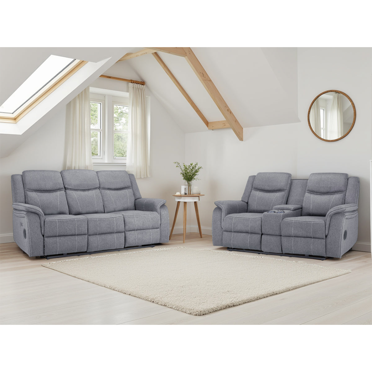 Fabric 3 + 2 Seater Sofa Set Electric Recliner - Galaxy Tech