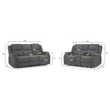 Fabric 3 + 2 Seater Sofa Set Electric Recliner - Harald