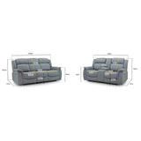 Fabric 3 + 2 Seater Sofa Set Electric Recliner - Linden