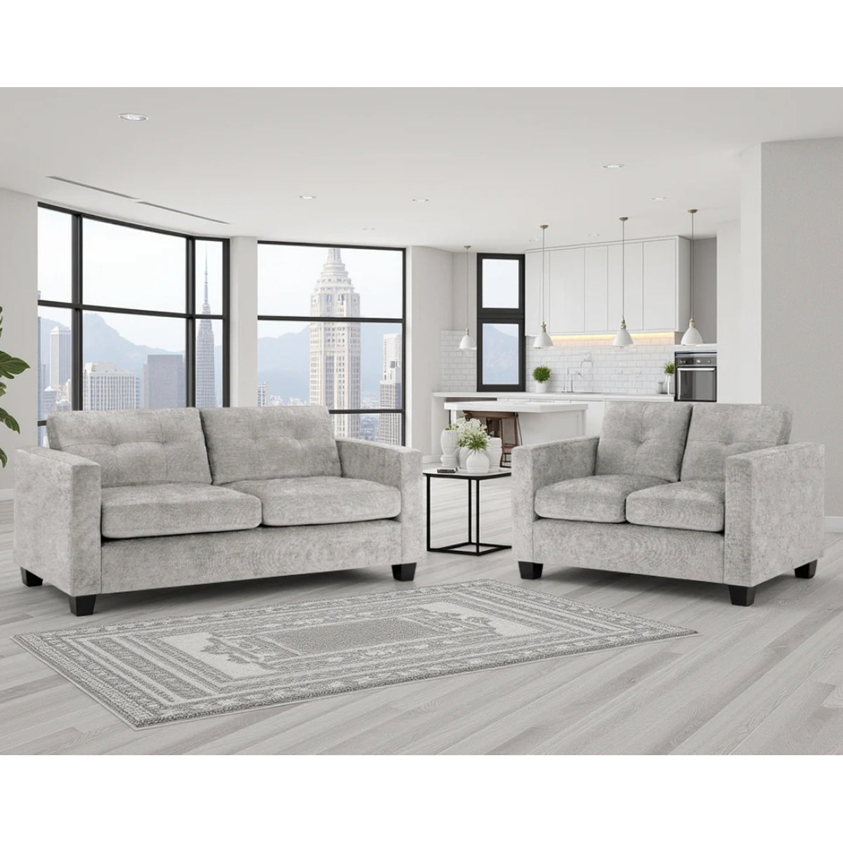 Fabric 3 + 2 Seater Sofa Set - Jerry