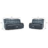 Fabric 3 + 2 Seater Sofa Set Recliner - Novie