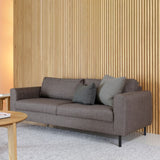 Fabric 3 + 3 Seater Sofa Set With Matt Black Steel Legs - Omaha