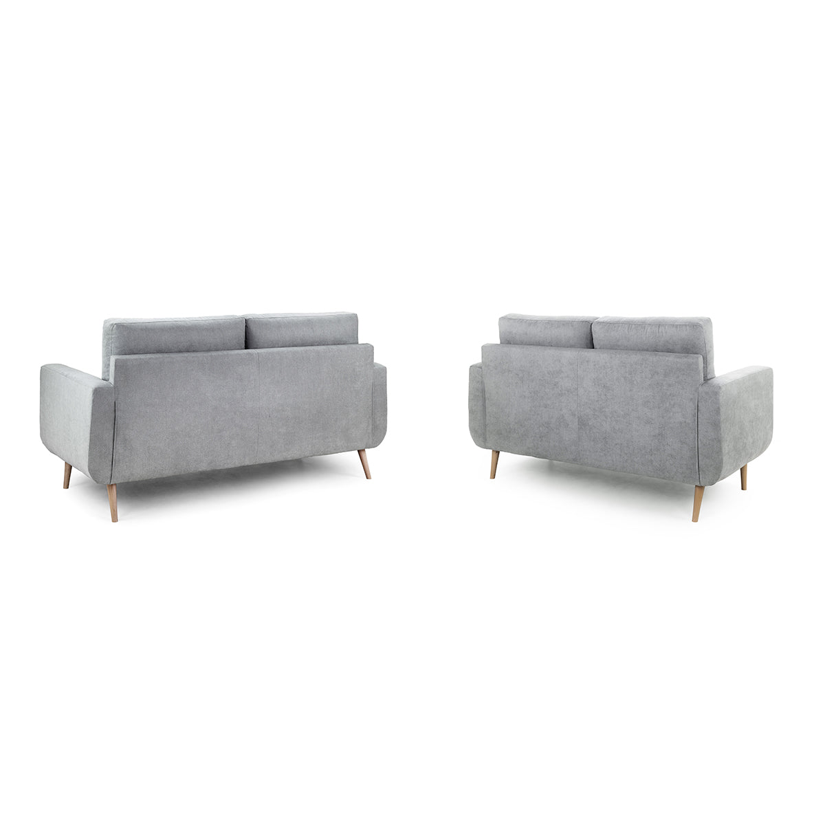 Fabric 3 + 2 Seater Sofa Set With Solid Wood Legs - Aurora