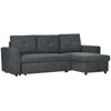 Fabric 3 Seater L Shape Sofa Bed With Storage - Velmora