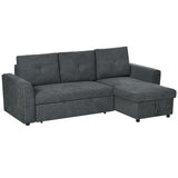 Fabric 3 Seater L Shape Sofa Bed With Storage - Velmora