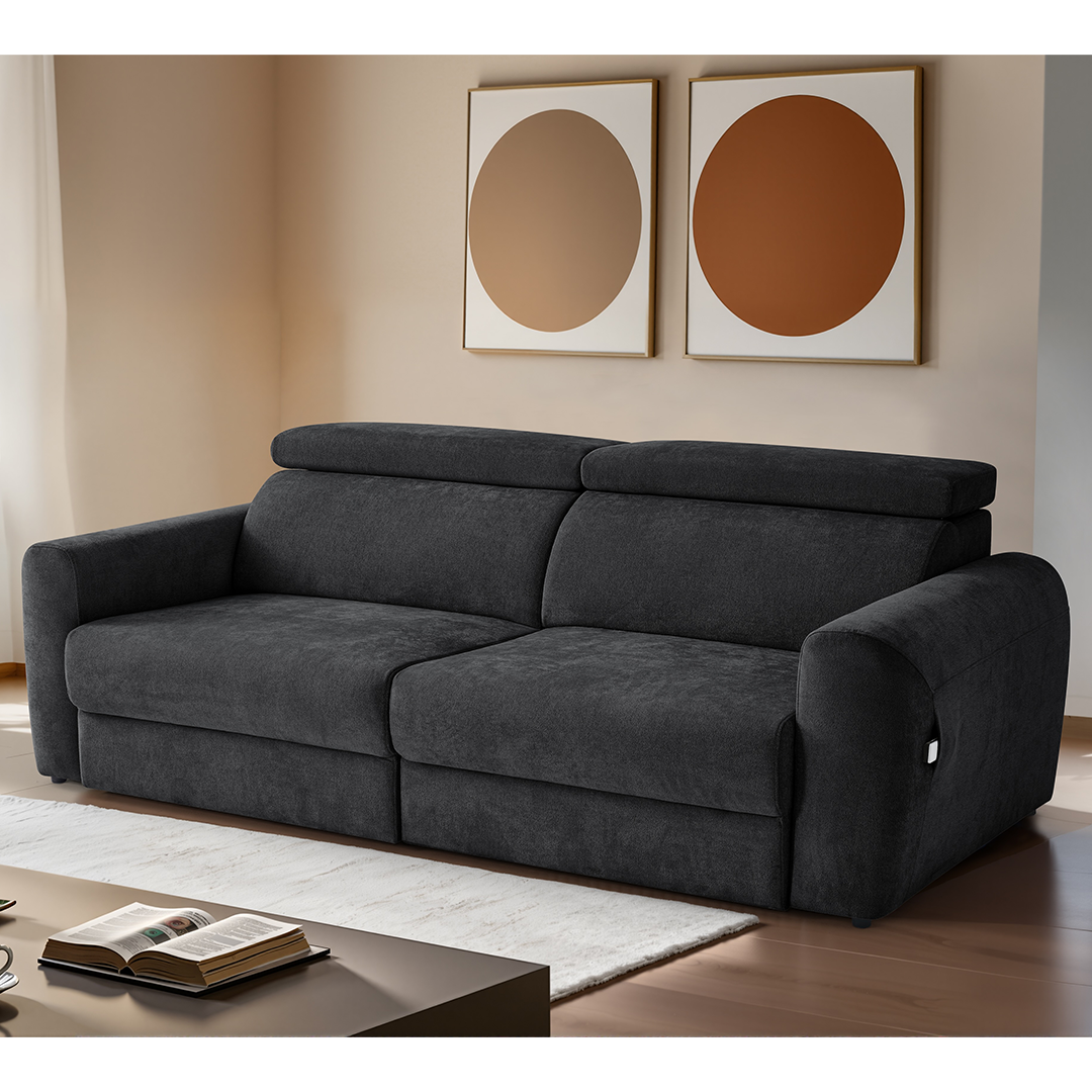 Fabric 3 Seater Sofa Bed Electric Recliner - Dakota
