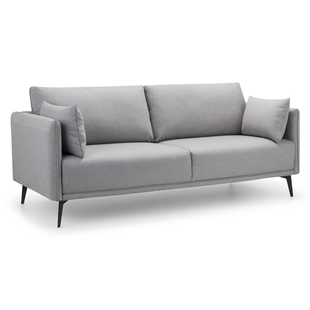 Fabric 3 Seater Sofa With Black Metal Legs - Rohe