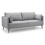 Fabric 3 Seater Sofa With Black Metal Legs - Rohe