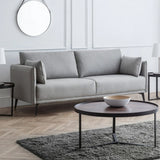 Fabric 3 Seater Sofa With Black Metal Legs - Rohe