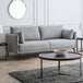 Fabric 3 Seater Sofa With Black Metal Legs - Rohe