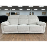 Fabric 3 Seater Sofa Electric Recliner Beige - Owen