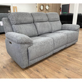 Fabric 3 Seater Sofa Electric Recliner Beige - Owen
