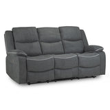 Fabric 3 Seater Sofa Electric Recliner - Harald