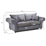 Fabric 3 Seater Sofa Fullback - Windsor