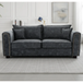 Fabric 3 Seater Sofa With Metal Trim on Arms - Serena
