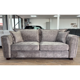 Fabric 3 Seater Sofa With Metal Trim on Arms - Serena