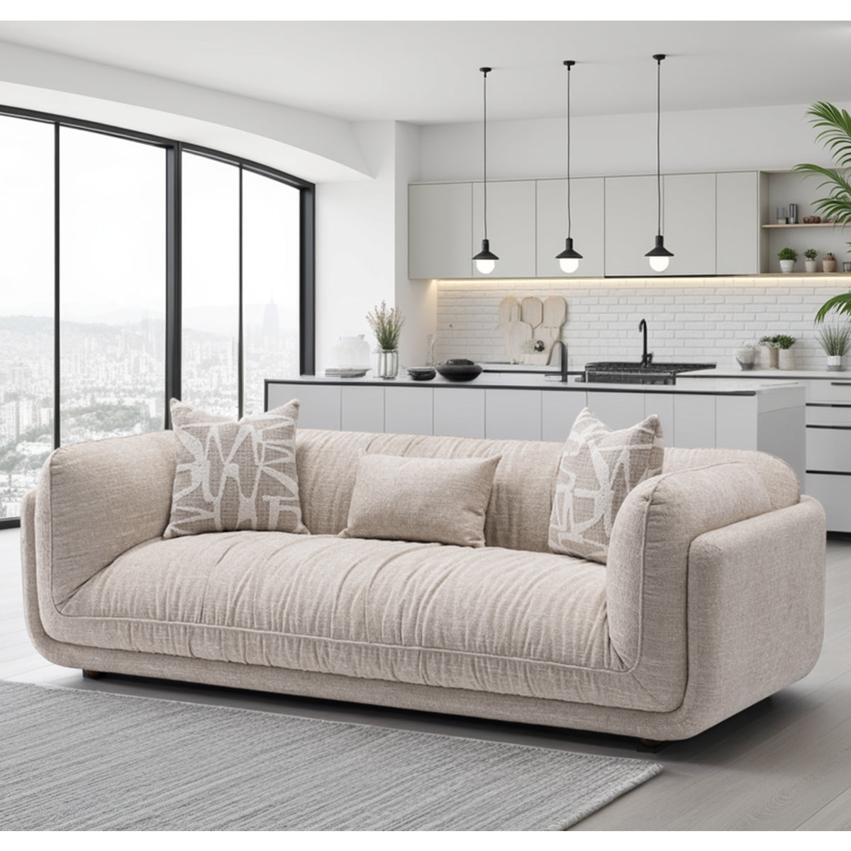 Fabric 3 Seater Sofa - Oxford