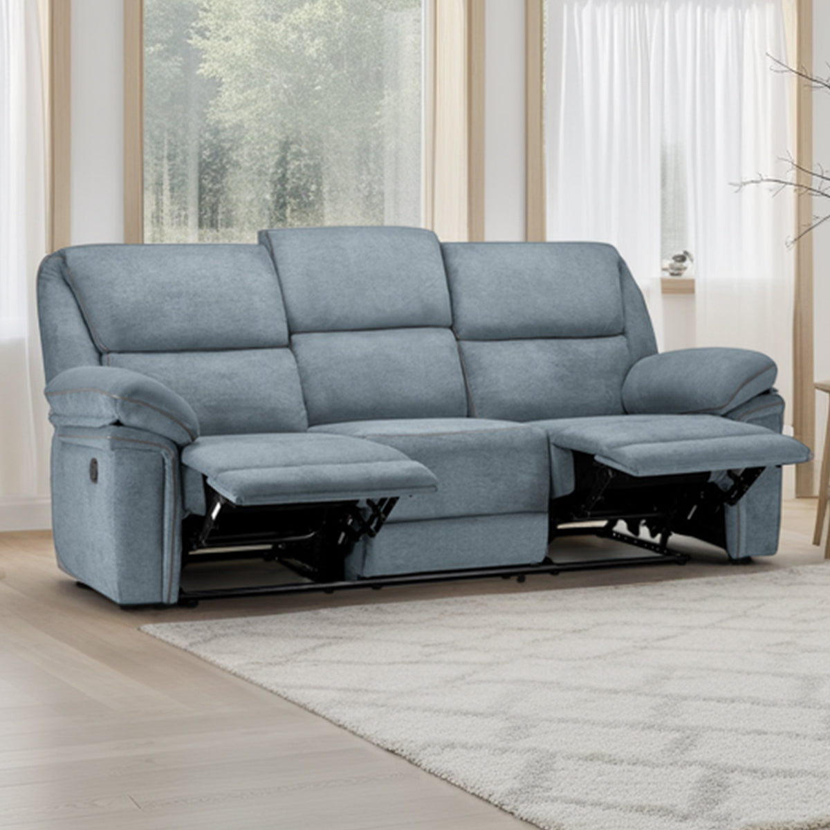 Fabric 3 Seater Sofa Recliner - Elio