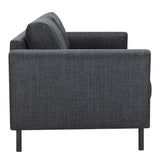 Fabric 3 Seater Sofa Set With Matt Black Steel Legs - Omaha