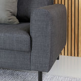 Fabric 3 Seater Sofa Set With Matt Black Steel Legs - Omaha