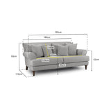 Fabric 3 Seater Sofa - Summer