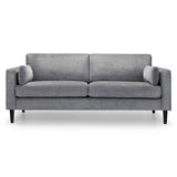 Fabric 3 Seater Sofa With Black Legs - Hayward