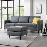 Fabric 3 Seater Sofa With Ottoman - Marant