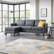 Fabric 3 Seater Sofa With Ottoman - Marant