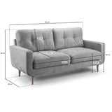 Fabric 3 Seater Sofa With Solid Wood Legs - Aurora