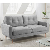 Fabric 3 Seater Sofa With Solid Wood Legs - Aurora