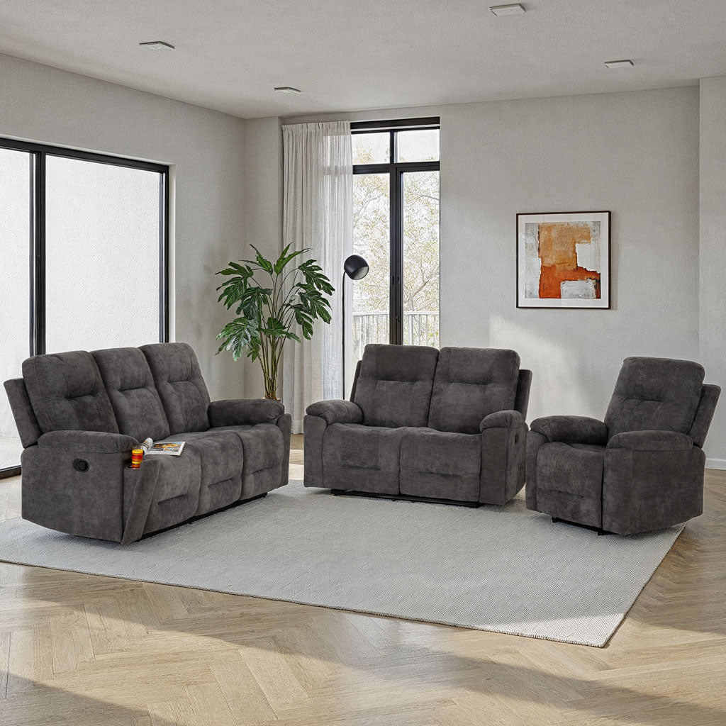 Fabric 3+2+1 Seater Recliner Sofa Set - Guildford
