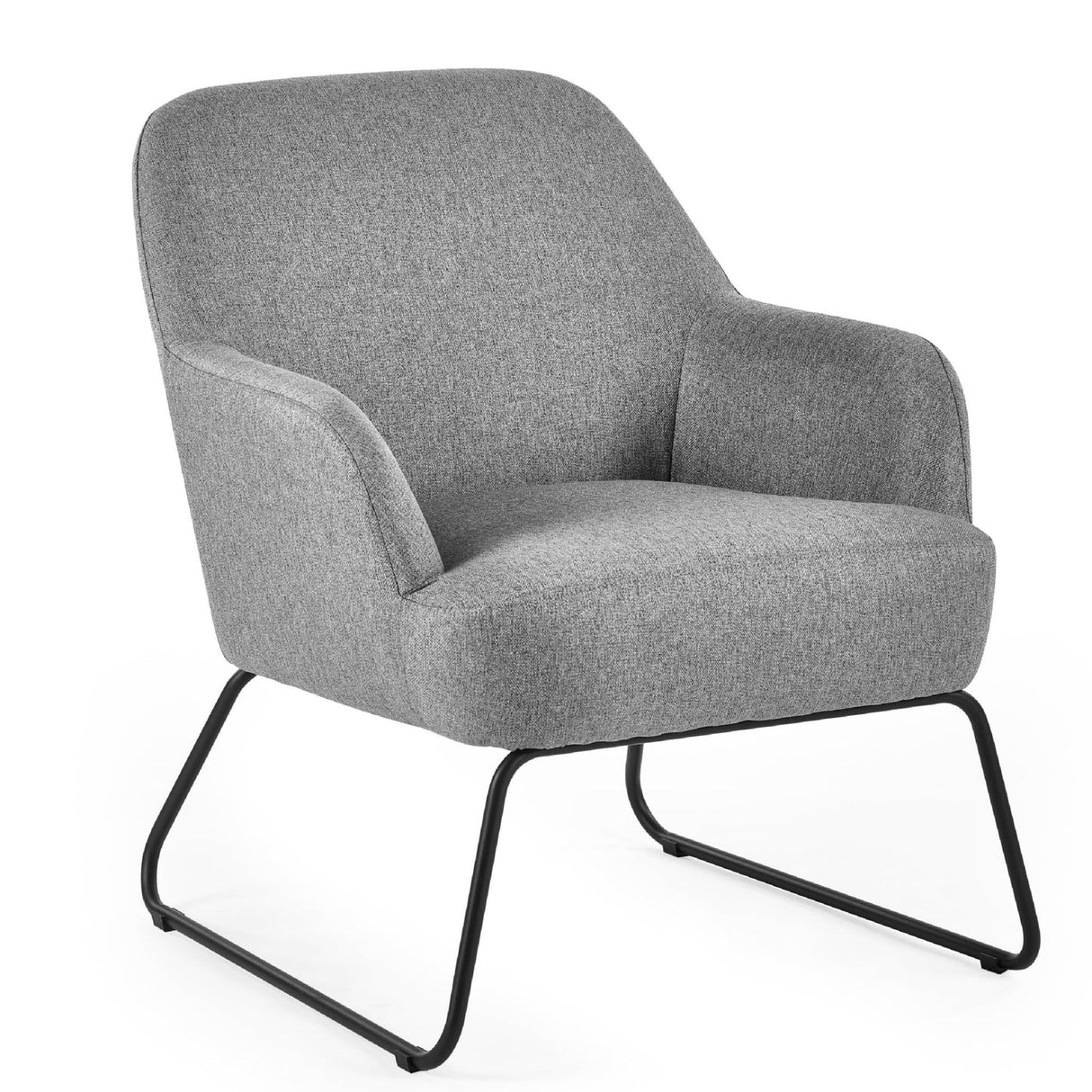Fabric Accent Chair With Black Frame - Davos