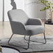 Fabric Accent Chair With Black Frame - Davos