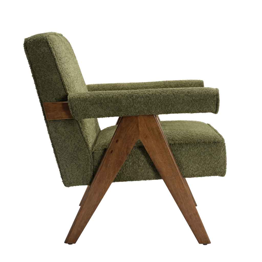 Fabric Accent Chair With Walnut Frame - Ember