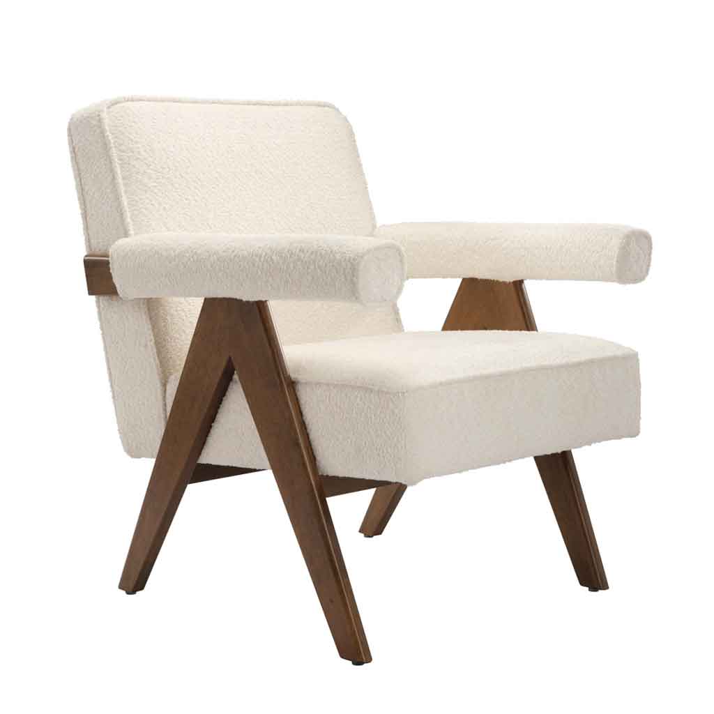 Fabric Accent Chair With Walnut Frame - Ember