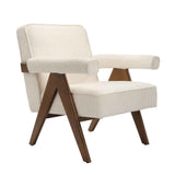 Fabric Accent Chair With Walnut Frame - Ember