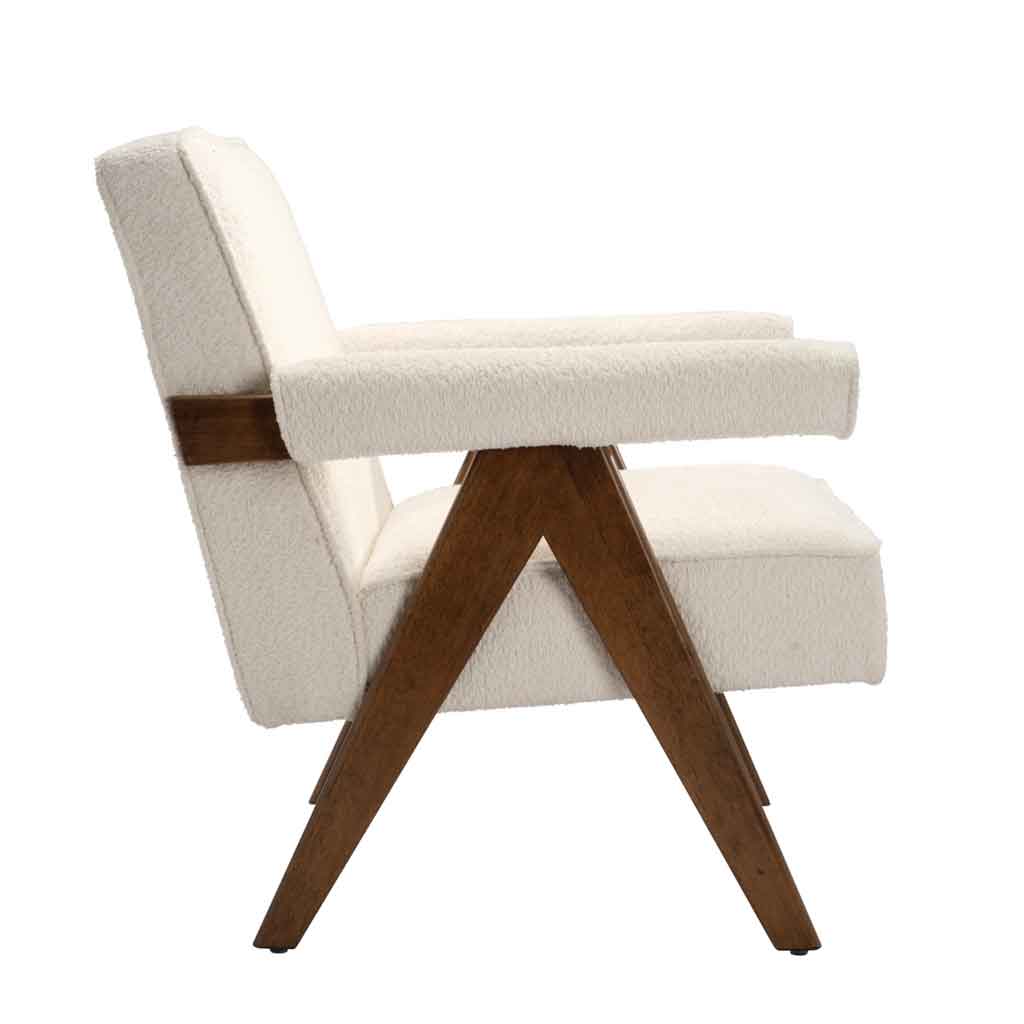 Fabric Accent Chair With Walnut Frame - Ember