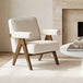 Fabric Accent Chair With Walnut Frame - Ember