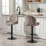 Fabric Adjustable Height Swivel Bar Stools Set Of 2 - Velmora