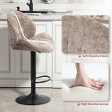 Fabric Adjustable Height Swivel Bar Stools Set Of 2 - Velmora