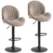 Fabric Adjustable Height Swivel Bar Stools Set Of 2 - Velmora