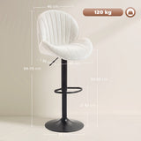 Fabric Adjustable Height Swivel Bar Stools Set Of 2 - Velmora