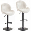 Fabric Adjustable Height Swivel Bar Stools Set Of 2 - Velmora