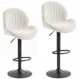 Fabric Adjustable Height Swivel Bar Stools Set Of 2 - Velmora