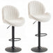 Fabric Adjustable Height Swivel Bar Stools Set Of 2 - Velmora