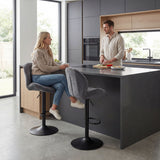 Fabric Adjustable Height Swivel Bar Stools Set Of 2 - Velmora
