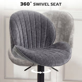 Fabric Adjustable Height Swivel Bar Stools Set Of 2 - Velmora