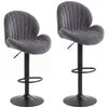 Fabric Adjustable Height Swivel Bar Stools Set Of 2 - Velmora