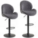 Fabric Adjustable Height Swivel Bar Stools Set Of 2 - Velmora